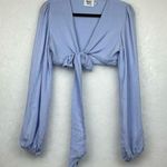 Princess Polly Light Blue Front Tie Crop Top Sz 8 Photo 0