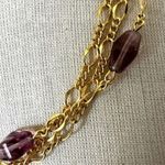 Vintage B.C. Lind 14K GE purple beaded triple strand Necklace Gold Photo 1
