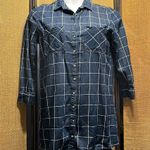 Girl Krazy Blue 3/4 Sleeve Dress Tunic Shirt with Timeless Style Y2K Photo 1