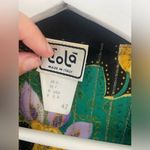 LIOLA Vintage Made In Italy Long Sleeve Kimono BLOUSE SIZE 8 USA Multicolour Black Photo 3