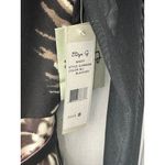 Eliza J Black Floral Midi Belted Fit & Flare Dress Sheer Sleeves Women's 8 NEW Photo 5