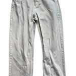 Princess Polly Womens  Cuffed Leg Distressed Cream High Waisted Jeans - Sz 8 Photo 0