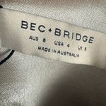 Bec & Bridge  Claudia Champagne Satin Cut Out Straight Neck Midi Dress Size 4 Photo 12