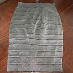 G by Guess NWT Metallic Silver Varina Bandage Skirt Small Photo 1