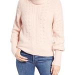 Rachel Parcell Pink Smoke Cable and Bobble Turtleneck Medium M Photo 0