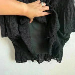 Madewell Women’s Black Eyelet Waterlily Tiered Ruffle Boho Mini Dress Size 10 Photo 11