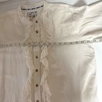 Anthro l Pilcro Ruffled Placket Shirt White Photo 6