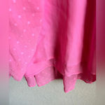 CeCe NWT  Clip Dot Ruffle Long Sleeve Shift Dress in Pink Begonia Photo 10