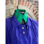 IZOD cobblestone  jacket windbreaker green purple 1980s snap front double collar Photo 3