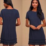 Lulus Lulu’s Buenos Aires Navy Blue Shift Dress Size Large Photo 1