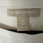 Banana Republic Stripe Button Sweater White Mustard Cotton Rayon Nautical XS Photo 1