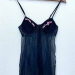 Gilligan &‎ O'Malley Embroidered Open Front Back Baby Doll Dark Fairy Lingerie S Black Photo 0