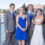 David's Bridal Short Dress color Horizon Size 4 Photo 5