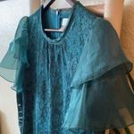 Rachel Parcell Green Flutter Sleeve Blouse Photo 7