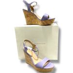 Anthropologie NWT Women’s Lavender Cork Platform Wedge Strappy Sandals Size 10 Photo 1