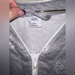 Croft & Barrow  Zip Front Lounge Sleep Dress Gray Floral Size L NWT Photo 2