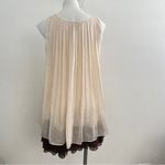 Ryu NEW Anthropologie  Sleeveless Pleated Ruffle Babydoll Dress SMALL Beige/Brown Photo 8