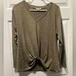 Pleione  Thin Knit Sweater Women Med Pale Olive Photo 0