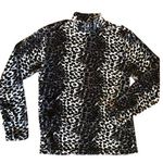 Silver Cheetah Velvet Sweater Photo 0
