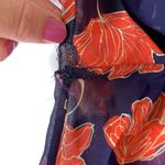 Needle & Thread  Sheer Floral Orange & Blue Blouse Photo 7