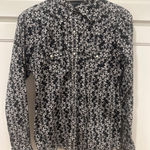 Cruel Girl  Western Shirt Medium Black White Print Long Sleeve pearl snap horse Photo 0