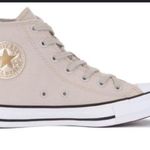 Converse  High-Top Sneakers in Light Tan with Gold Logo Photo 0
