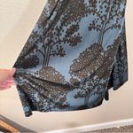 Orla Kiely Blue Black Tree Print Midi Wrap Dress Womens L Long Sleeve Stretch Size L Photo 7