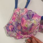 PINK - Victoria's Secret Pink Victoria’s Secret colorful lightly lined denim lace bra size 36B Photo 2
