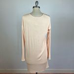 Free People  Light Pink Ribbed Long Sleeve Tunic Photo 8
