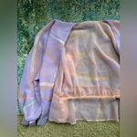 Vintage 70/80s handmade abstract pastel sheer wrap waist tie blouse, size 4/6 Purple Photo 14