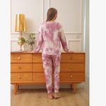Pink white tie dye matching jogger sweatsuit outfit Size M Photo 4