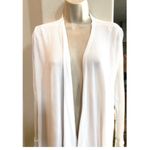 Allen Allen Like new  white long cardigan. Sz M Photo 3