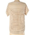 Chico's Chico’s Cream Linen Cotton Blend Short Sleeve Open Knit Sweater Size 0 (Small/4) Photo 1