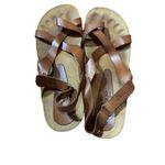 YOKONO Leather Sandals Ibiza Brown Terracotta womens size 8 Toe Loop Photo 1