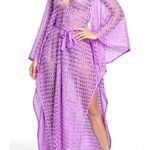 SUNDRESS Helene Crochet Sequins Kaftan, Lavender, XS/S Purple Photo 4