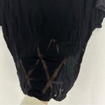 Ramy Brook Apres  Short Sleeve Abstract Blouse Sheer Woman’s Small Black Photo 8