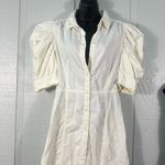 frame denim Frame Gillian Puff Sleeve Cotton Mini Dress in Cream/Ecru Size Medium EUC Photo 3