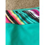 Oakley  Women's Swim Bikini Bottom with Striped Waist Trim Size M Aqua Blue Photo 4