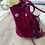 Free People Burgundy Suede Bucket Bag Photo 7