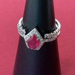 Bomb Party RBP6143 “I’m Better Now” Sapphire/Quartz on Rhodium Size 10 Ring NWT Photo 0