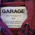 Garage  Women's Plaid Flannel Shirt Hoodie Boyfriend Fit Sz SP Photo 1