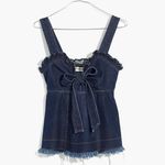 Madewell  Womens Karen Walker Raw-Edged Dark Wash Denim Trianon Top Sz 22/3X NWT Photo 9