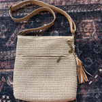 The Sak NWOT  Lucia Tan Bamboo Static Crossbody Zip Bag Hand crochet purse Photo 0