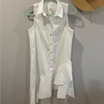 Anthropologie Sleeveless Buttondown Asymmetrical Ruffle Hem Dress Photo 4