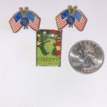 Patriotic '76 Flag and Liberty Vintage Boho Pins Red Photo 2