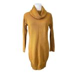 Lulus Tea Reader Mustard Yellow Turtleneck Sweater Dress XS Cowl Neck Girly Photo 1