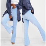 Aerie NWT Groove-On Velour High Waisted Flare Pants Blue Lion Womens Size S Photo 0