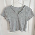 Ardene Waffle Knit Notch Neck Tee Short Sleeve Size L Photo 0
