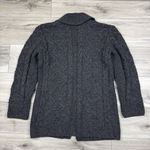 INIS CRAFTS Long Cardigan Sweater Charcoal Gray Merino Wool Irish Fisherman Sz M Size M Photo 2