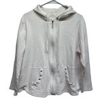 Studio Works  Womens XL Pink Seersucker Textured Hooded Zip Up Jacket Photo 0